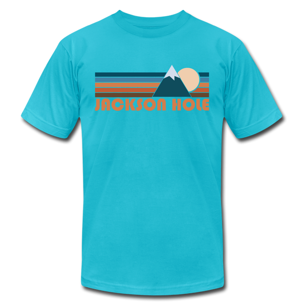 Jackson Hole, Wyoming T-Shirt - Retro Mountain Unisex Jackson Hole T Shirt - turquoise