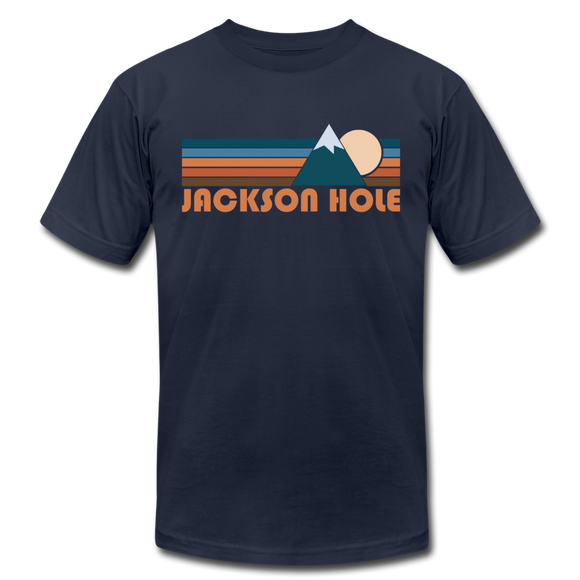 Jackson Hole, Wyoming T-Shirt - Retro Mountain Unisex Jackson Hole T Shirt - navy