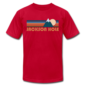 Jackson Hole, Wyoming T-Shirt - Retro Mountain Unisex Jackson Hole T Shirt - red
