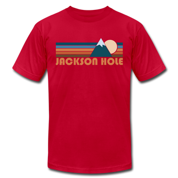 Jackson Hole, Wyoming T-Shirt - Retro Mountain Unisex Jackson Hole T Shirt - red