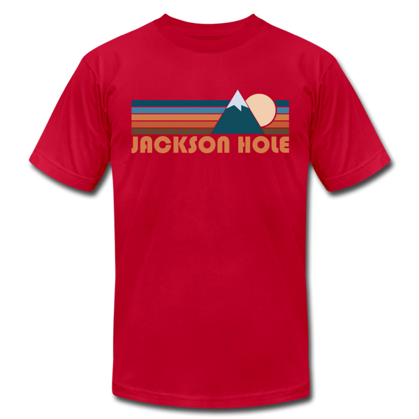 Jackson Hole, Wyoming T-Shirt - Retro Mountain Unisex Jackson Hole T Shirt - red