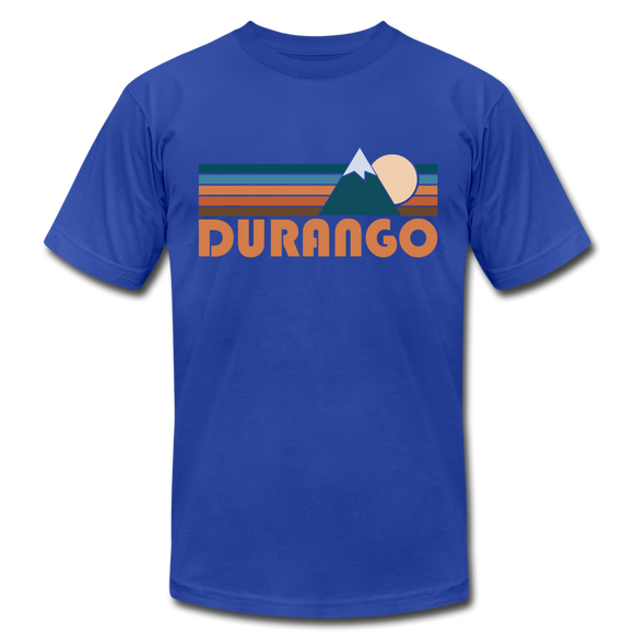 Durango, Colorado T-Shirt - Retro Mountain Unisex Durango T Shirt - royal blue