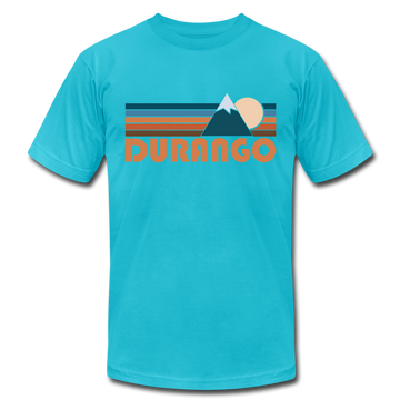 Durango, Colorado T-Shirt - Retro Mountain Unisex Durango T Shirt - turquoise