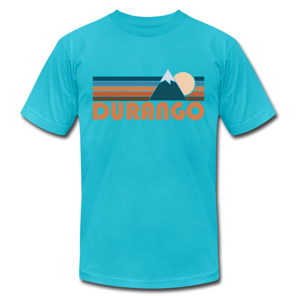 Durango, Colorado T-Shirt - Retro Mountain Unisex Durango T Shirt - turquoise