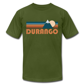 Durango, Colorado T-Shirt - Retro Mountain Unisex Durango T Shirt - olive