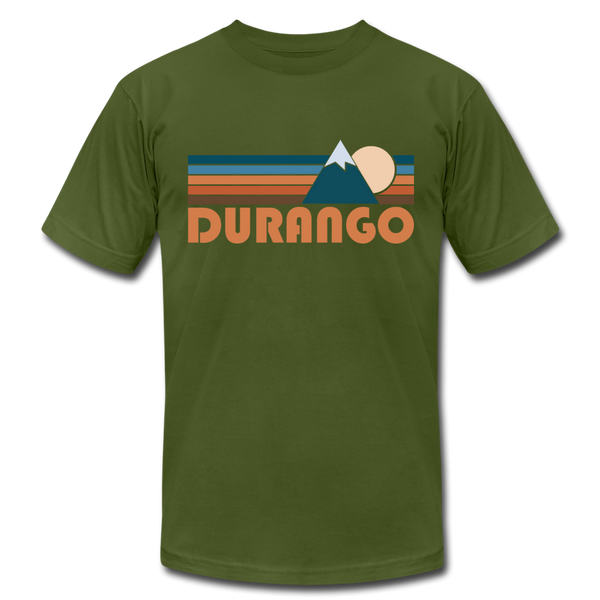 Durango, Colorado T-Shirt - Retro Mountain Unisex Durango T Shirt - olive