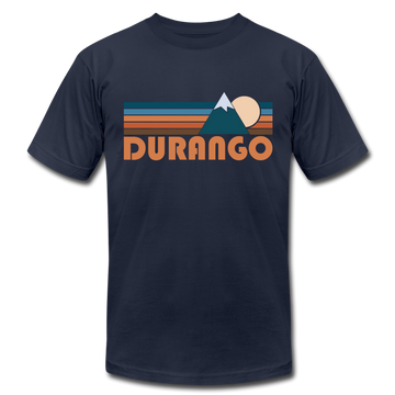 Durango, Colorado T-Shirt - Retro Mountain Unisex Durango T Shirt - navy