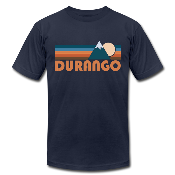Durango, Colorado T-Shirt - Retro Mountain Unisex Durango T Shirt - navy