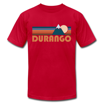 Durango, Colorado T-Shirt - Retro Mountain Unisex Durango T Shirt - red