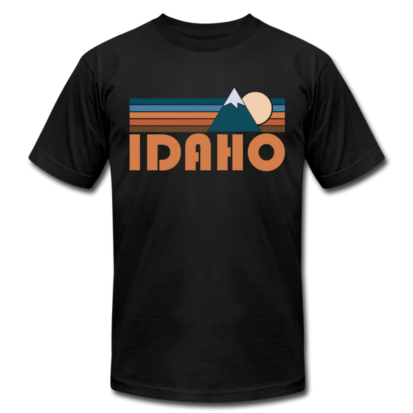 Idaho T-Shirt - Retro Mountain Unisex Idaho T Shirt - black