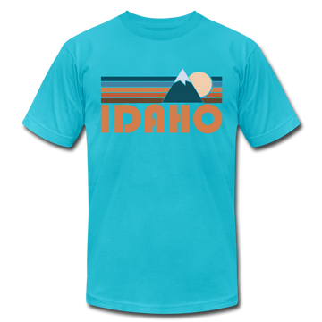 Idaho T-Shirt - Retro Mountain Unisex Idaho T Shirt - turquoise