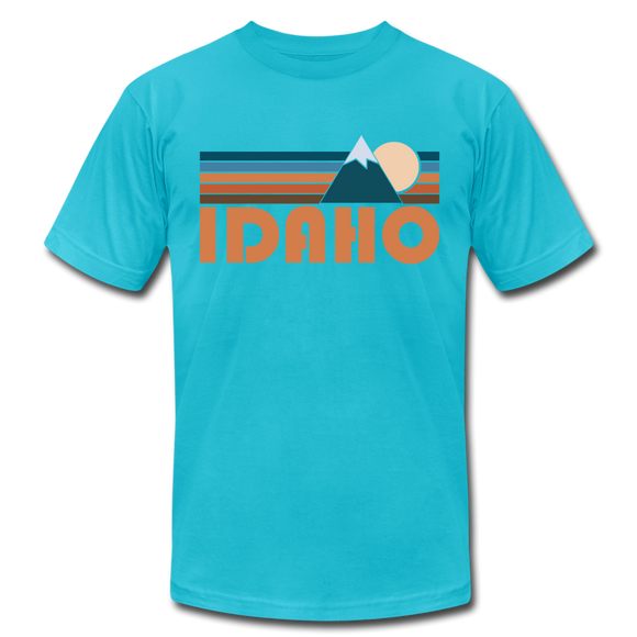 Idaho T-Shirt - Retro Mountain Unisex Idaho T Shirt - turquoise