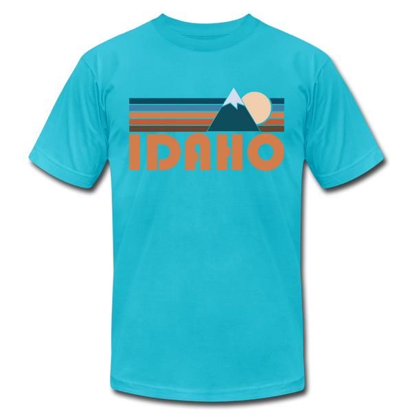 Idaho T-Shirt - Retro Mountain Unisex Idaho T Shirt - turquoise