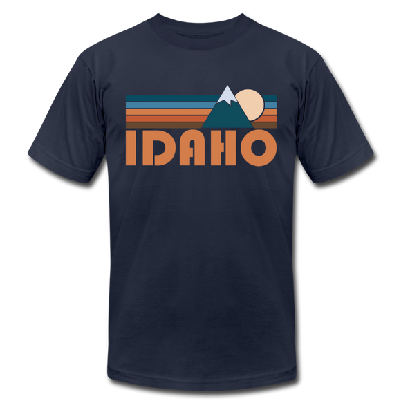 Idaho T-Shirt - Retro Mountain Unisex Idaho T Shirt - navy