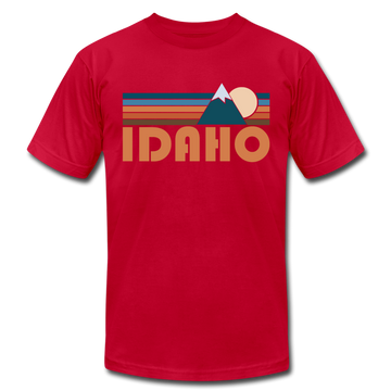 Idaho T-Shirt - Retro Mountain Unisex Idaho T Shirt - red