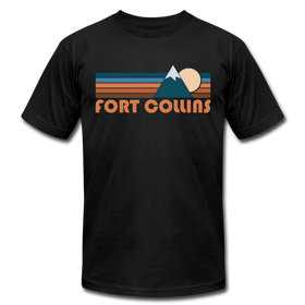 Fort Collins, Colorado T-Shirt - Retro Mountain Unisex Fort Collins T Shirt - black