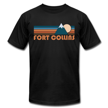 Fort Collins, Colorado T-Shirt - Retro Mountain Unisex Fort Collins T Shirt - black