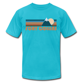 Fort Collins, Colorado T-Shirt - Retro Mountain Unisex Fort Collins T Shirt - turquoise