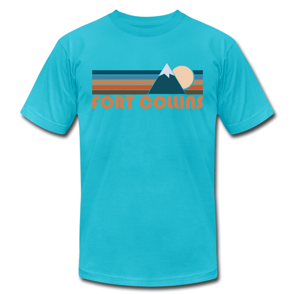 Fort Collins, Colorado T-Shirt - Retro Mountain Unisex Fort Collins T Shirt - turquoise