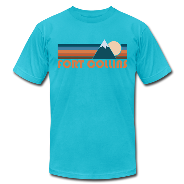 Fort Collins, Colorado T-Shirt - Retro Mountain Unisex Fort Collins T Shirt - turquoise