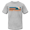 Fort Collins, Colorado T-Shirt - Retro Mountain Unisex Fort Collins T Shirt - heather gray