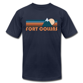Fort Collins, Colorado T-Shirt - Retro Mountain Unisex Fort Collins T Shirt - navy