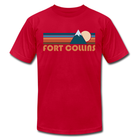 Fort Collins, Colorado T-Shirt - Retro Mountain Unisex Fort Collins T Shirt - red