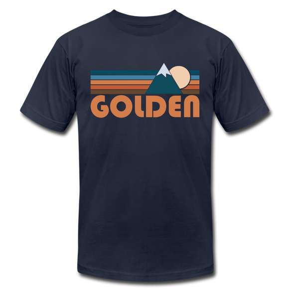 Golden, Colorado T-Shirt - Retro Mountain Unisex Golden T Shirt - navy