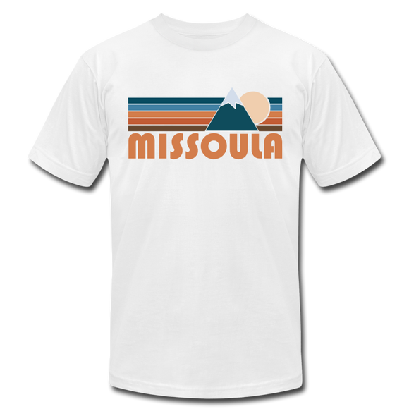 Missoula, Montana T-Shirt - Retro Mountain Unisex Missoula T Shirt - white