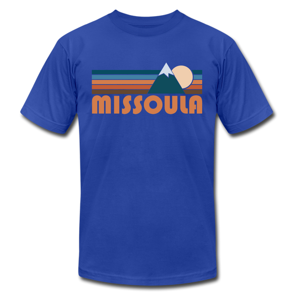 Missoula, Montana T-Shirt - Retro Mountain Unisex Missoula T Shirt - royal blue