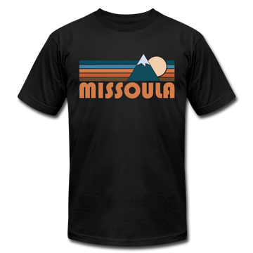 Missoula, Montana T-Shirt - Retro Mountain Unisex Missoula T Shirt - black