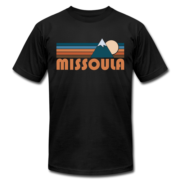 Missoula, Montana T-Shirt - Retro Mountain Unisex Missoula T Shirt - black
