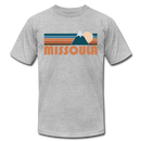 Missoula, Montana T-Shirt - Retro Mountain Unisex Missoula T Shirt - heather gray