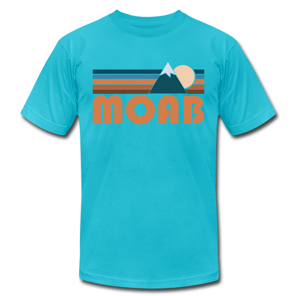 Moab, Utah T-Shirt - Retro Mountain Unisex Moab T Shirt - turquoise