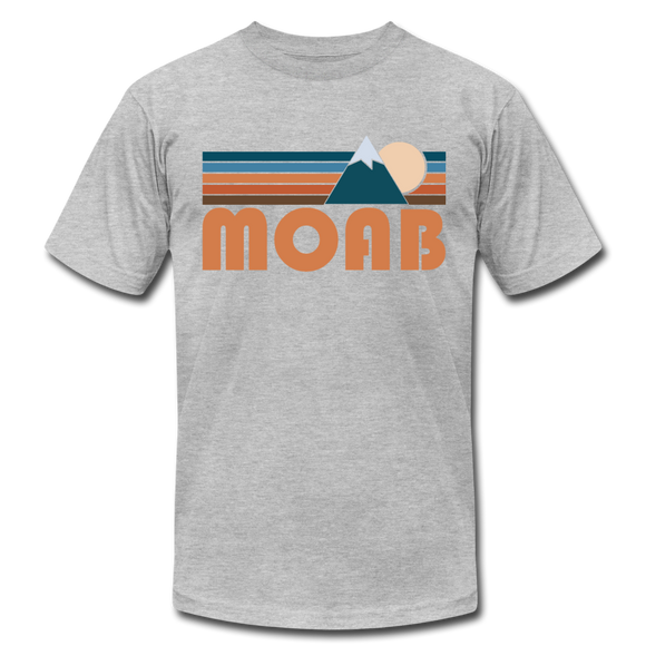 Moab, Utah T-Shirt - Retro Mountain Unisex Moab T Shirt - heather gray