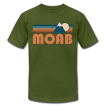 Moab, Utah T-Shirt - Retro Mountain Unisex Moab T Shirt - olive
