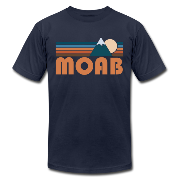 Moab, Utah T-Shirt - Retro Mountain Unisex Moab T Shirt - navy