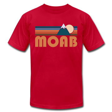 Moab, Utah T-Shirt - Retro Mountain Unisex Moab T Shirt - red