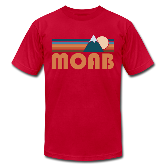 Moab, Utah T-Shirt - Retro Mountain Unisex Moab T Shirt - red