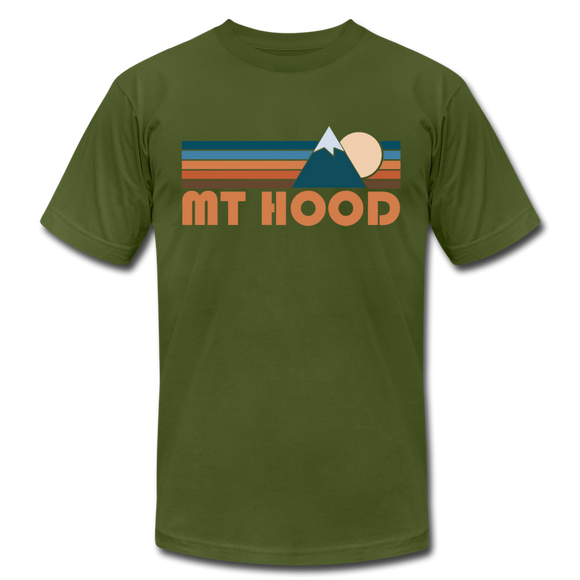 Mount Hood, Oregon T-Shirt - Retro Mountain Unisex Mount Hood T Shirt - olive