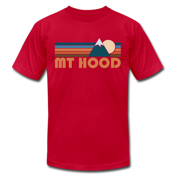 Mount Hood, Oregon T-Shirt - Retro Mountain Unisex Mount Hood T Shirt - red