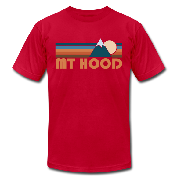 Mount Hood, Oregon T-Shirt - Retro Mountain Unisex Mount Hood T Shirt - red