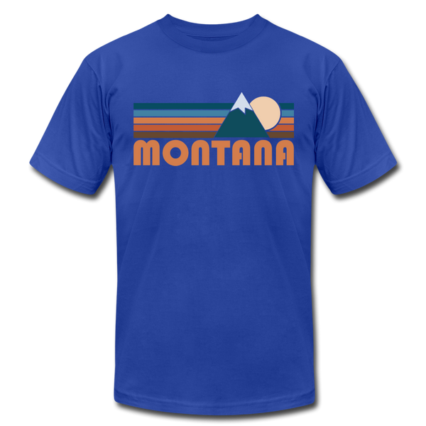 Montana T-Shirt - Retro Mountain Unisex Montana T Shirt - royal blue