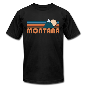 Montana T-Shirt - Retro Mountain Unisex Montana T Shirt - black
