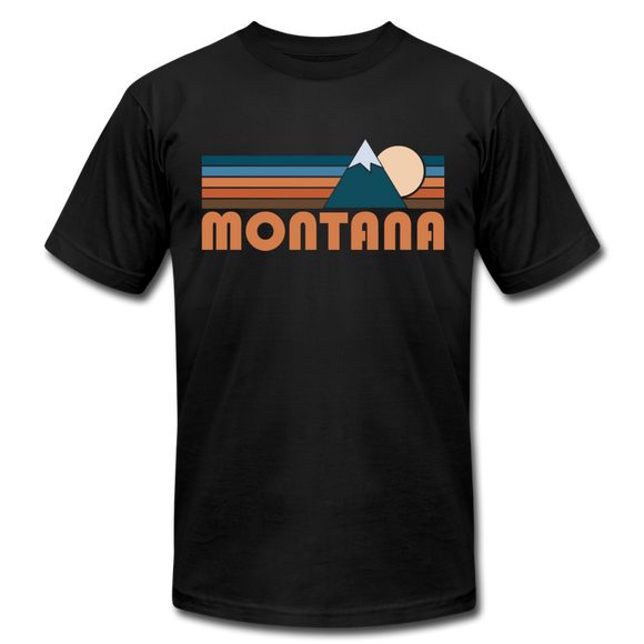 Montana T-Shirt - Retro Mountain Unisex Montana T Shirt - black