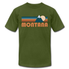 Montana T-Shirt - Retro Mountain Unisex Montana T Shirt - olive