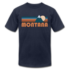 Montana T-Shirt - Retro Mountain Unisex Montana T Shirt - navy