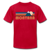 Montana T-Shirt - Retro Mountain Unisex Montana T Shirt - red