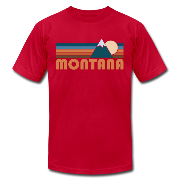Montana T-Shirt - Retro Mountain Unisex Montana T Shirt - red