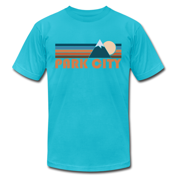 Park City, Utah T-Shirt - Retro Mountain Unisex Park City T Shirt - turquoise
